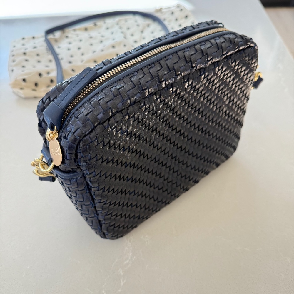 Clare V. Midi Sac • woven navy blue